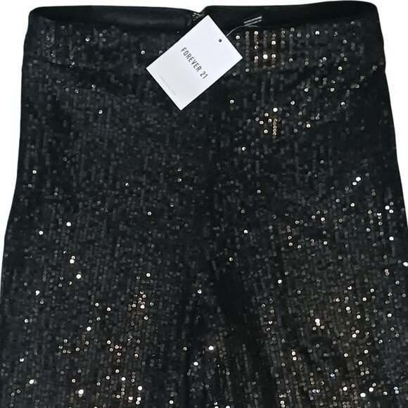 NEW Black Sequin High-Rise Wide-Leg Pants Size S‎ Back Zipper - Picture 7 of 11